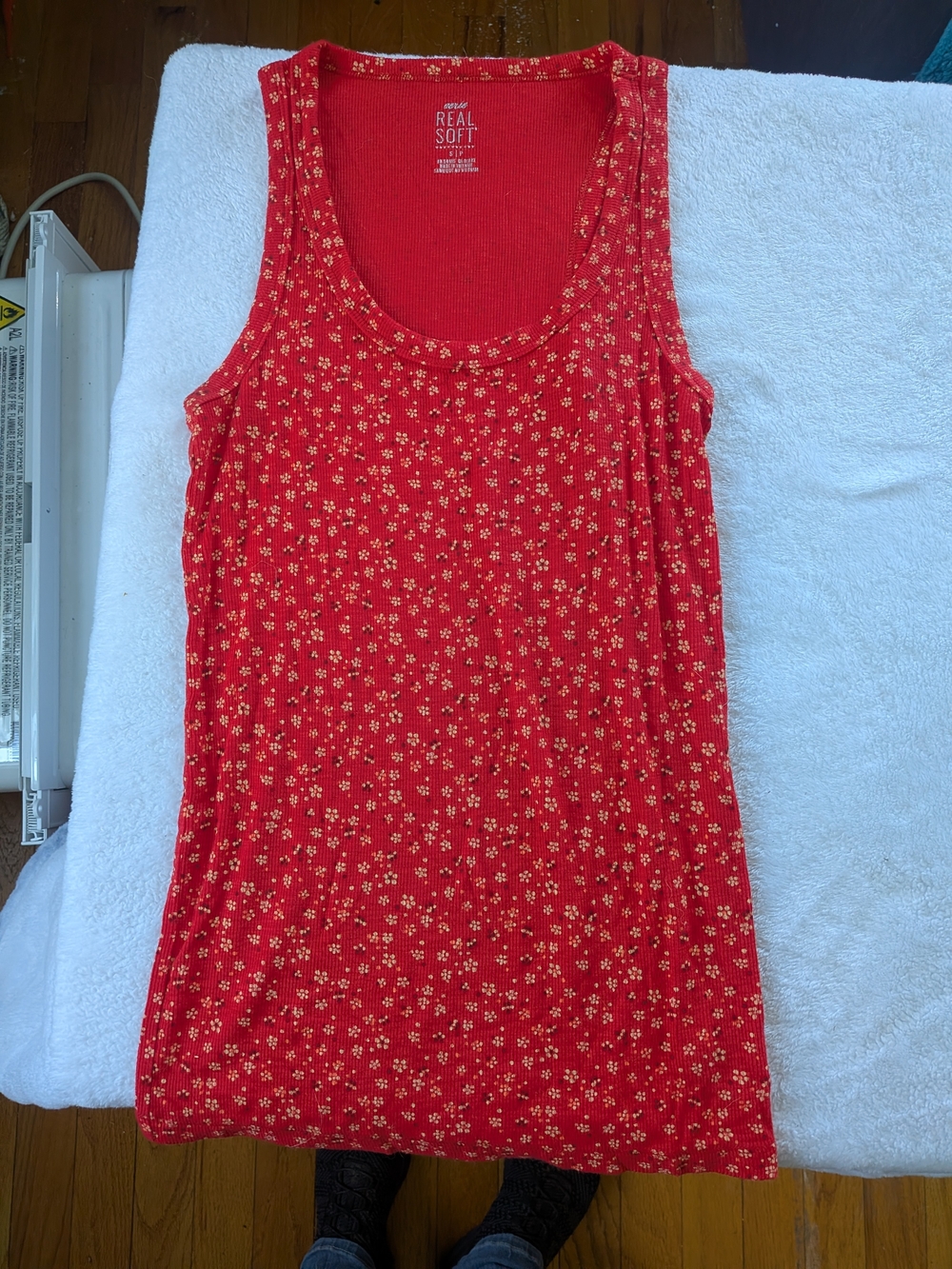 Aerie Red Floral Scoop-Neck Tank Top